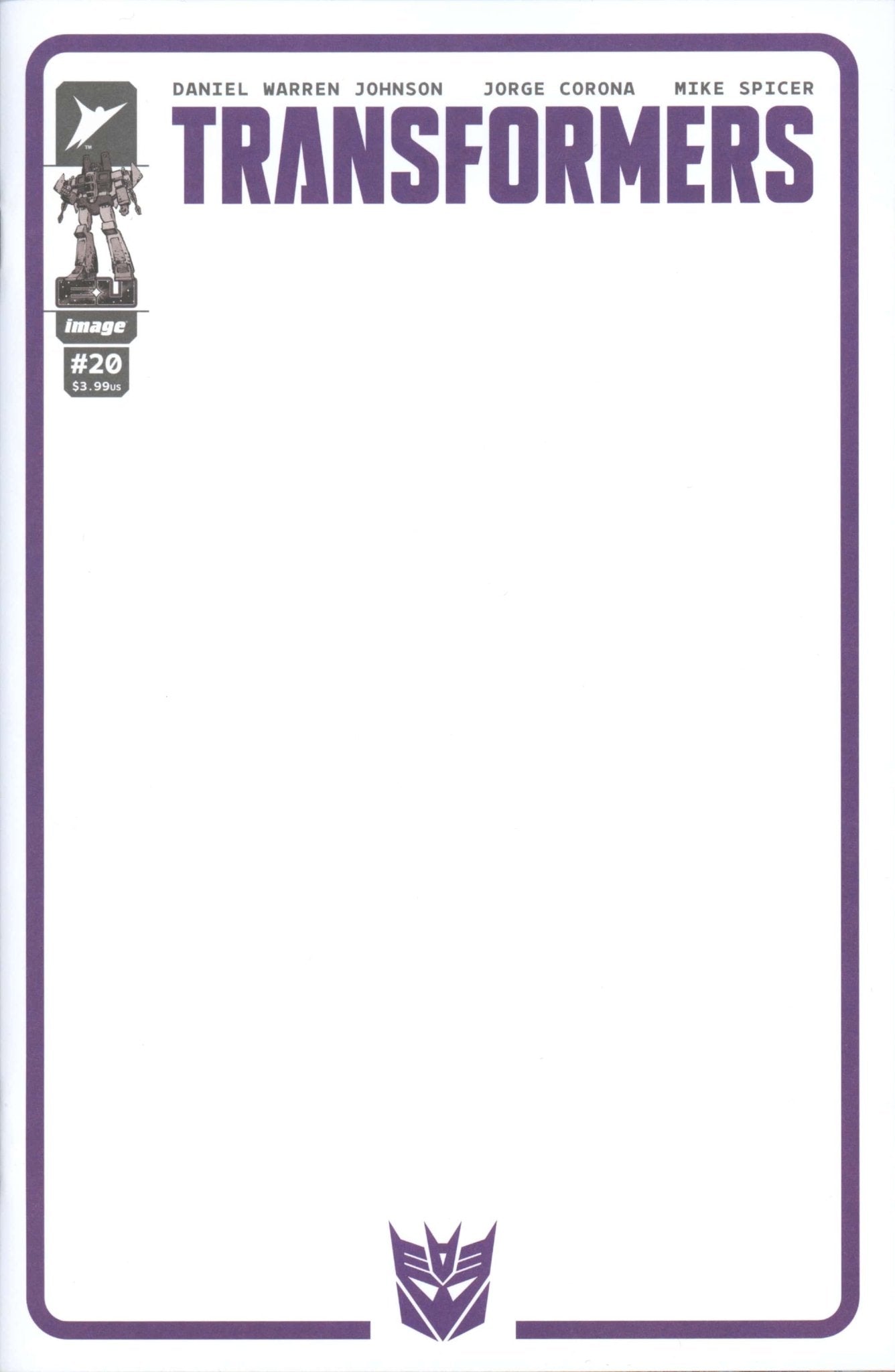 Transformers #20 - Decepticon Edition Exclusive Sketch Cover Variant - Sketchtroopers